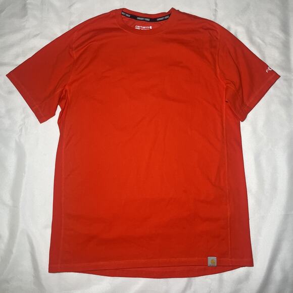 Carhartt Force Relaxed Fit Hi Vis Orange Pocket T-Shirt Men’s Size M Logo Work - Picture 1 of 9